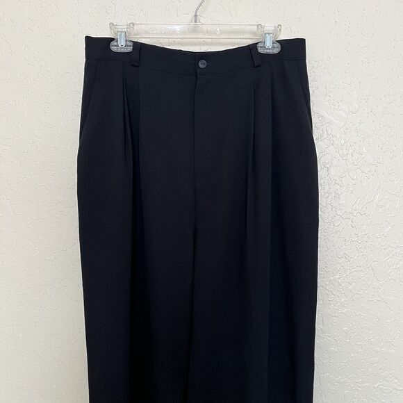 San Moire | Black Pleated Pants Vintage 90s Y2K Women’s 16 Dark Academia Work - Picture 3 of 7